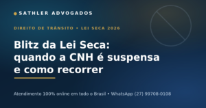 Blitz da Lei Seca: quando a CNH é suspensa e como recorrer — Sathler Advogados