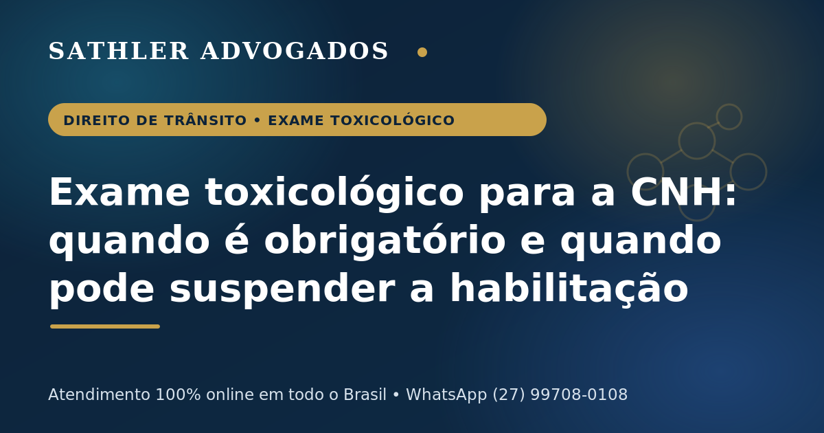 Exame toxicológico para a CNH